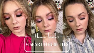 3 LOOKS 3 PALETTES VISEART FLEURETTE COLLECTION [upl. by Launamme256]