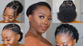 4C Hairstyles For Short Hair  Perfect for school amp work 👸🏿 [upl. by Vic]