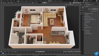 How to make 3d floor plan in Blender  Best method Modeling [upl. by Broida793]