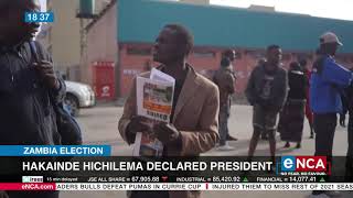 Zambia Election  Hakainde Hichilema declared President [upl. by Einnej]