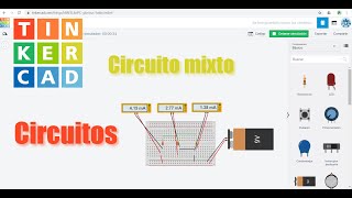 Simulador electricidad onlilne  Tinkercad  Crear circuitos mixto [upl. by Eseilanna84]