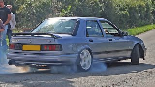 Ford Sierra Cosworth Compilation  Leaving Car Meets [upl. by Einnoj]