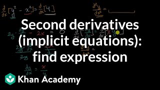 Second derivatives implicit equations find expression  AP Calculus AB  Khan Academy [upl. by Giardap]