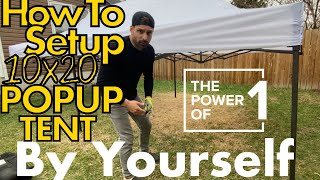 Pop up Tent  How To Setup 10x20  By Yourself  EASY [upl. by Deth]