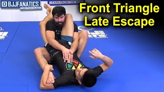 Front Triangle Late Escape  BJJ Techniques by Garry Tonon [upl. by Letnahs108]