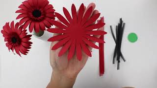 NEW Mini Gerbera Daisy Template  Easy Full Tutorial  Pearl Paper Flowers [upl. by Rudolfo]