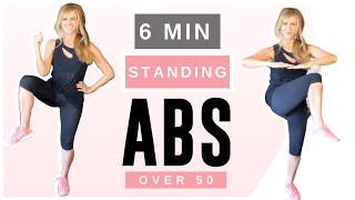 6 Minute Standing Abs Indoor Workout Over 50  Low Impact [upl. by Adnuhser738]