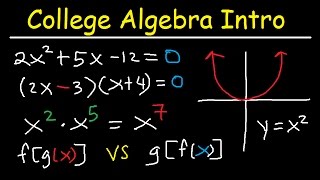 College Algebra Introduction Review  Basic Overview Study Guide Examples amp Practice Problems [upl. by Nnylear]