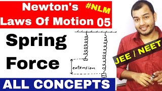 11 Chap 5  Laws Of Motion 05  Spring Force  Spring Numericals JEE mains NEET All concepts [upl. by Kcirdled]