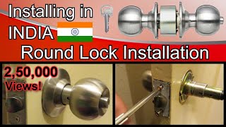 Round door lock installation [upl. by Aylat]