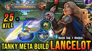 25 Kills Tanky META Build Lancelot Deadly Jungler  Build Top 1 Global Lancelot  MLBB [upl. by Mcclenon]