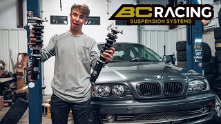 Best BMW E46 Coilovers BC Racing How To INSTALL Ep3 [upl. by Pfaff]