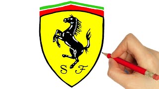 HOW TO DRAW THE FERRARI LOGO [upl. by Einahpit]