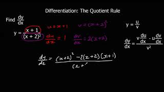 Differentiation  The Quotient Rule [upl. by Lander]