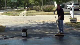 How to Apply a Driveway Sealer  Sakrete Blacktop Sealer [upl. by Thorny]