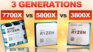 3 Generations TESTED — AMD 7700X vs 5800X vs 3800X [upl. by Frank]