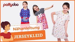 Kinderkleider aus Jersey selber nähen  Nähen für Anfänger [upl. by Karilynn]