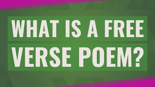 What is a free verse poem [upl. by Aserahs402]