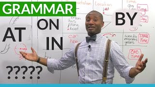 English Grammar The Prepositions ON AT IN BY [upl. by Dulcine750]