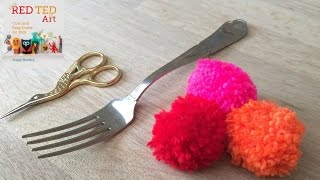 How to Make Fork Pom Poms [upl. by Xad565]