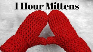 AMAZINGLY SIMPLE Crochet Mittens Pattern For Beginners [upl. by Mulvihill]