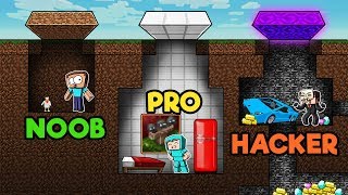 Minecraft  NOOB PRO HACKER  Secret Underground Base [upl. by Helaine776]