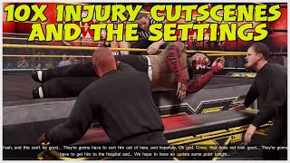 WWE2K22 HOW TO TRIGGER THE INJURY CUTSCENES SETTINGS [upl. by Rosenkrantz]