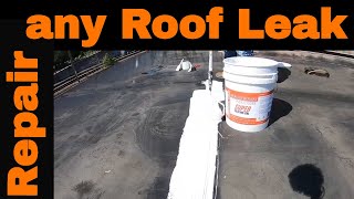 Use this Flat Roof Coating to RepairFix leaks Extend EPDM Rubber Roof Life  SUPER SILICONE SEAL [upl. by Yenahpets209]