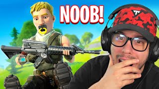 Typical Gamer REACTS to his FIRST GAME of Fortnite Battle Royale [upl. by Atekahs]