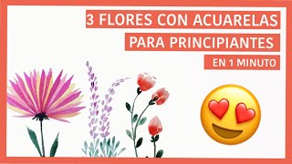 FLORES sencillas para PINTAR con ACUARELAS [upl. by Artemus]