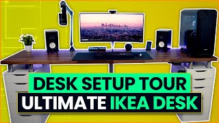 My Desk Setup Tour  The Ultimate IKEA Desk [upl. by Deerdre]