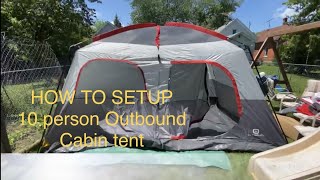 HOW TO Setup the Outbound Hangout 10 Person Cabin Tent in 10 Minutes [upl. by Lledyl]