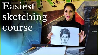 स्केचिंग कैसे करे  how to start drawing  simple techniques with pencil and paper [upl. by Nnyw194]