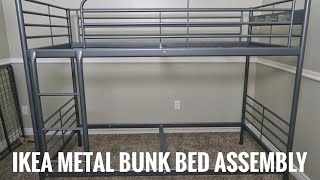 How to Assemble Ikea Svarta Metal Twin Bunk Bed [upl. by Nyleve]