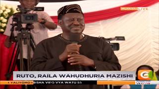 Raila Odingas speech at musician Joseph Kamarus funeral [upl. by Ynalem]