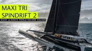 This giant 40knot trimaran is out to smash the round the world record [upl. by Anirrehs966]