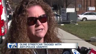 Police investigating after QLINE streetcar vandalized in Detroit [upl. by Naam]