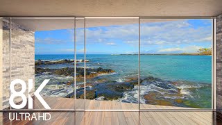 8K Window View to Tropical Ocean  8 Hours of Relaxing Ocean Waves Sounds  Part 2 [upl. by Millman]