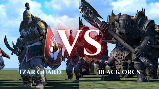 WARHAMMER III Total War  Tzar Guard VS Black Orcs [upl. by Adahs]