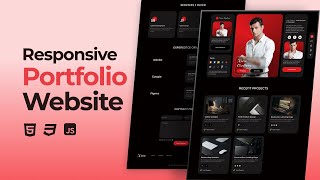 Responsive Portfolio Website Using HTML CSS And JavaScript [upl. by Eevets]