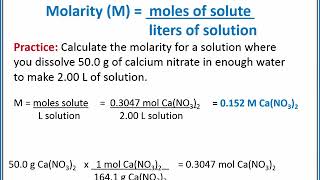 CHEMISTRY 101  Molarity [upl. by Adranoel169]