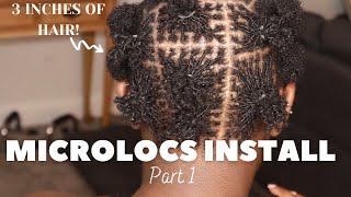 DIY MICROLOCS INSTALL  Part 1  partinggrid interlocking short hair starter locs [upl. by Aicilif22]