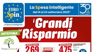 VOLANTINO EUROSPIN dal 14 al 24 settembre 2023 anteprima [upl. by Aihsel]