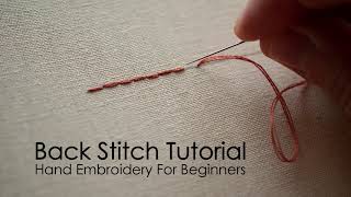 Hand Embroidery For Beginners  Back Stitch Tutorial [upl. by Ahrens]