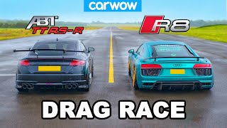 Audi R8 vs TT RSR Drag Race V10 vs ABTtuned 5cyl [upl. by Johnson]