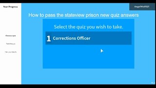 How To Pass The Stateview Prison New Quiz Answers 2021 [upl. by Loma156]