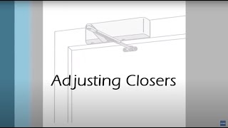 How To Adjust Standard Door Closers [upl. by Ulrikaumeko419]