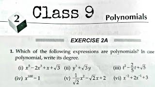 Class 9 Ex 2A Polynomials  RS Aggarwal maths Rajmith study [upl. by Nelyag]