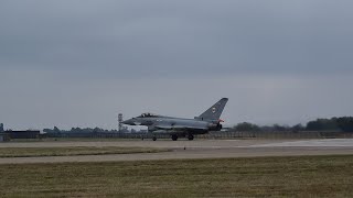 Eurofighter Typhoon landing at RAF Coningsby 190924 [upl. by Ahsinat]