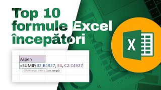 Top 10 cele mai Importante Formule Excel pentru Incepatori [upl. by Tade234]